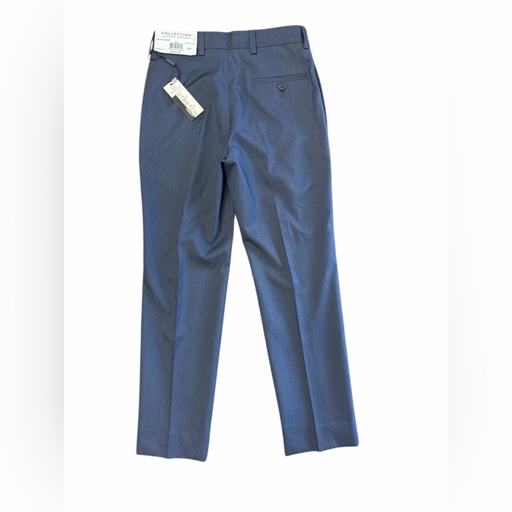 Michael Strahan Classic Navy Textured Trousers Size 8R, NWT - Picture 2 of 8